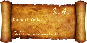 Korbel Antal névjegykártya